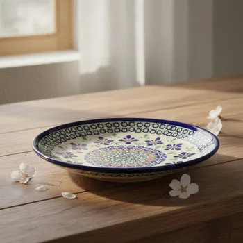 Talíř Mělký jídelní talíř Bolesławiec 24,5 cm - dec. DU60