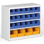 Corping Regál s plastovými boxy BASIC se zadní stěnou - 800 x 400 x 920 mm, 18x B, 4x C