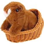 LEAN Toys Interaktivní plyšová veverka v košíku – chodí a vydává zvuky