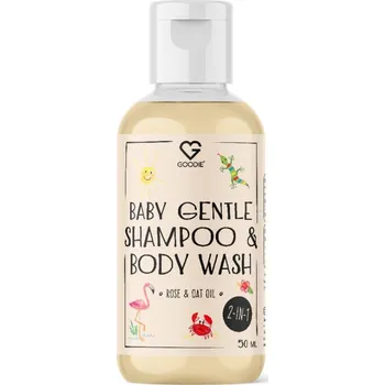 Pleťový olej Goodie BABY Gentle shampoo and body wash - Dětský jemný šampon a sprchový gel 2v1 - růže & ovesný olej 50 ml