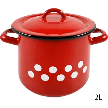 Hrnec Perfect Home Smaltovaný hrnec s pokličkou PUNTÍKY 2L, 70151