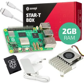 Stolní počítač Oficiální sada s Raspberry Pi 5 (2GB RAM) + chladič + 64GB microSD + příslušenství