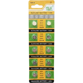 Článková baterie Alkalické knoflíkové baterie AG3 1.55V – 10 ks