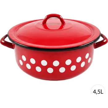 Hrnec Perfect Home Smaltovaný kastrol s poklicí PUNTÍKY 4,5L, 71257