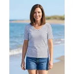 Dámské triko HAJO D Shirt V 1/2 Arm Bílá velikost 36