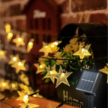 Venkovní osvětlení Brilagi - LED Solární dekorační řetěz STARS 50xLED/8 funkcí 7m IP65 teplá bílá