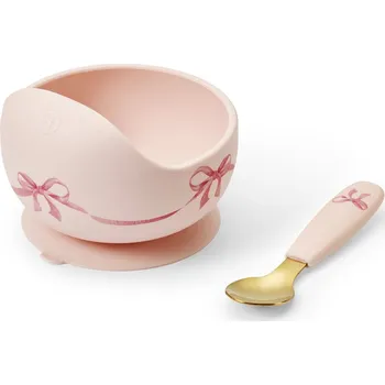 Outdoor vaření Silikonová miska se lžičkou Elodie Details - Rosy Bow