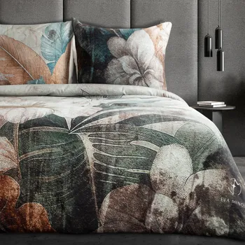 Povlečení Povlečení 160x200 cm bavlněný satén, světle šedé a zelené