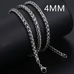 Daniel Dawson Pánský ocelový náhrdelník Thomas, 4 mm wheat řetízek, chirurgická ocel NH1237/50 Stříbrná 50 cm