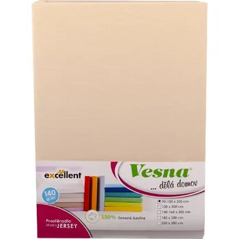 Prostěradlo Prostěradlo MAKO bavlna JERSEY krémové 180x200 cm