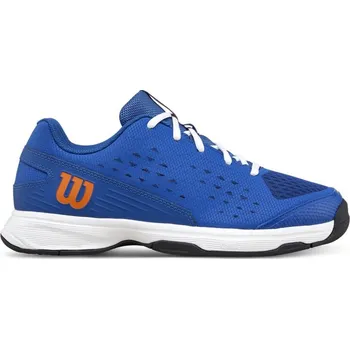 Raketový sport Dětská tenisová obuv Wilson Rush Pro Jr L Deja Vu Blue/Orange Velikost obuvi Junior Wilson: UK 4,5 EUR 37 1/3 CM 23