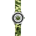 CLOCKODILE Svítící zelené chlapecké dětské hodinky ARMY s maskáčovým vzorem