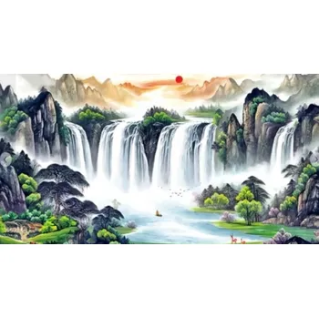 Puzzle NORIMPEX Diamantové malování Vodopády 80x40cm
