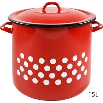 Hrnec Perfect Home Smaltovaný hrnec s pokličkou PUNTÍKY 15L, 70281