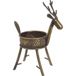 Svícen kovový ve tvaru jelena, zlatý 31 cm - CHYBĚJÍCÍ ČÁST SL_267CAN0651