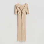 Reserved - Úpletové midi šaty - béžová - 528IY-08M - 528IY-08M-M