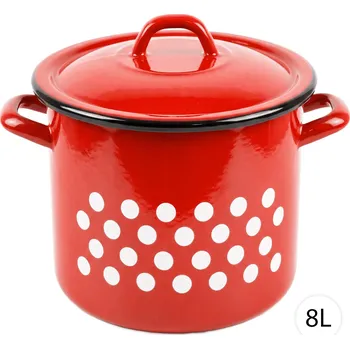 Hrnec Perfect Home Smaltovaný hrnec s pokličkou PUNTÍKY 8L, 70236