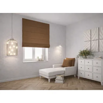 Roleta ZEBRA-SHOP ROLETA ŘÍMSKÁ OP1949 / HNĚDÁ Výška: 100, Šířka: 80, Strana ovládání: vpravo