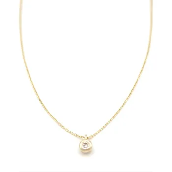 Řetízek Zlatý řetízek s kulatým zirkonem 1,20g