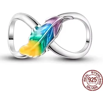 Přívěsek Prosperk Korálek na náramek nekonečno s peříčkem S1625