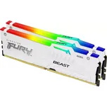 Kingston Fury Beast White DDR5 32GB 6000MHz CL30 RGB chladič AMD EXPO (Kit 2x16GB) KF560C30BWEAK2-32