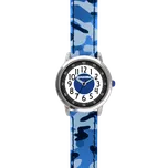 CLOCKODILE Svítící modré chlapecké dětské hodinky ARMY s maskáčovým vzorem