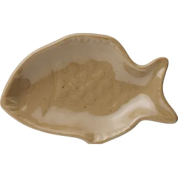 Talíř Ib Laursen Kameninový talířek Fish hnědá