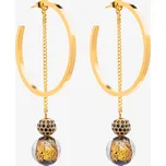 Preciosa ocelové náušnice Ribes, vinuté perle, zlaté, černé