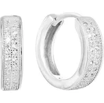 Stříbrné náušnice kruhy se zirkonem v bílé barvě 11317.1