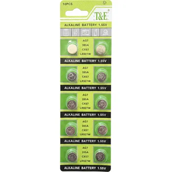 Článková baterie Alkalické knoflíkové baterie AG7 1.55V – sada 10 ks