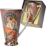 HOME ELEMENTS HE - Hrnek latte conus 500 ml Alfons Mucha - Topaz (tmavý podklad)