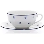 Šálek s podšálkem na čaj, český porcelán, Verona, 250 ml, modrá valbella, G. Benedikt