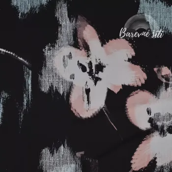 Galanterie Šatovka rozmazané květy na černé (E) (Šatovka)