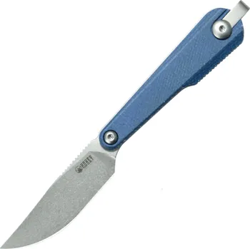 lovecký nůž KUBEY YAG Beadblast 14C28N Blade Blue Micarta KU451B