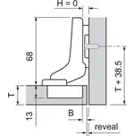 Zav. BLUM CLIP top s tlum. BLUMOTION, 110° vložený závěs, na vrut, 71B3750