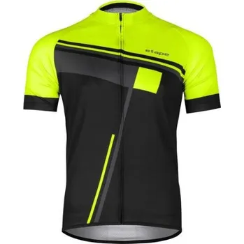 Cyklistické oblečení Dres na kolo Etape Cube černá/žlutá fluo L