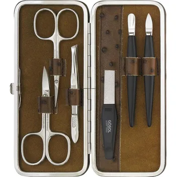 GÖSOL SOLINGEN dámská kožená manikúra DURBAN 1843 hnědá pštros