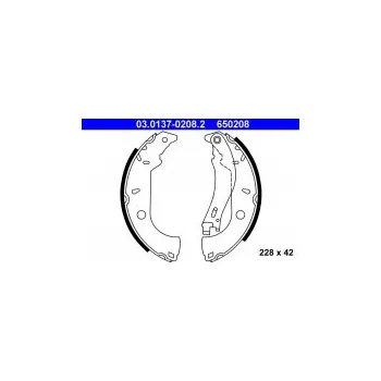 Brzdová čelist Sada brzdových čelistí ATE 03.0137-0208 (AT 650208)