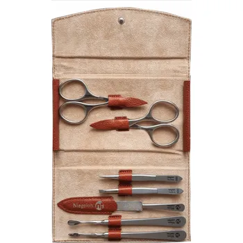 NIEGELOH SOLINGEN Dámská kožená sada na manikúru 81717 Manhattan L koňak