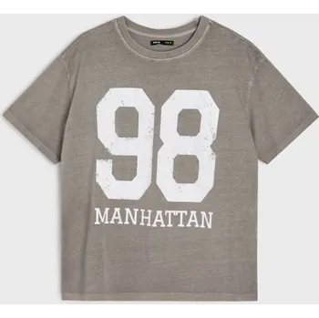 Dámské tričko Sinsay - Tričko s krátkým rukávem - šedá - 583EU-85X - 583EU-85X-XS