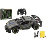 Auto RC Sport antracit vypouštějící páru 33cm plast 2,4GHz na bat.+dobíjecí pack v krabici 43x36x13