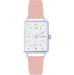 MINET Stříbrné dámské hodinky SIENA s růžovým řemínkem