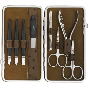 GöSol Solingen Dámská kožená manikúra 1842-100 hnědá pštros