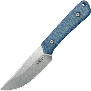 lovecký nůž KUBEY Thorn Beadblast 14C28N Blade Blue Micarta KU413C