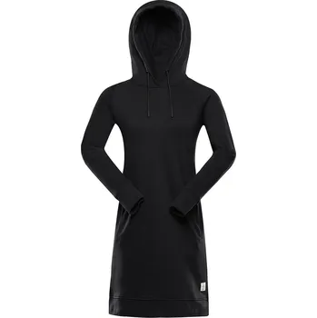 Dámská mikina Dámské mikinové šaty ALPINE PRO OLEBA velikost M-L black