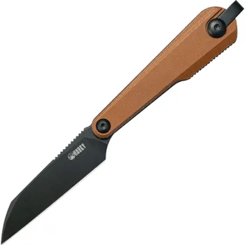 lovecký nůž KUBEY YAG Blackwash 14C28N Blade Brown Micarta KU450C