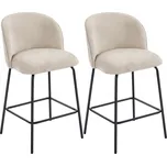 Barové židle v žinylkovém vzhledu, 2 kusy | béžové