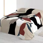 Přikrývka z mikrovlákna s potiskem moderních motivů, 200g/m2 béžová 140x200 cm