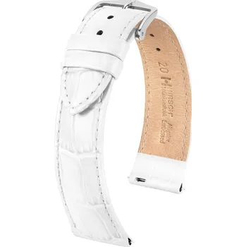 Řemínek na hodinky Louisianalook L - Kožený řemínek na hodinky 22 mm bílý
