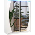 Šatní skříň Alen 150 s LED osvětlením - ADRK FURNITURE Bílá 150x200 cm